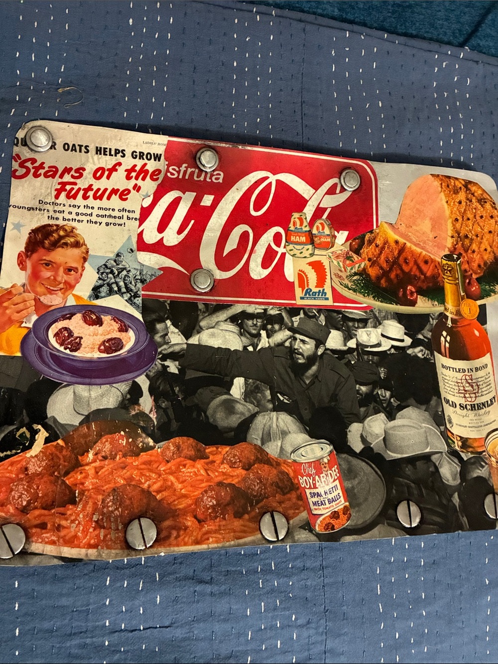 Cuban  Red and Black Retro Collage